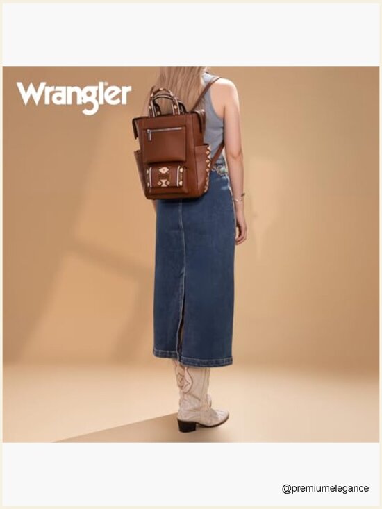 Saffiano Leather Flap Backpack with Anti-Theft Pocket Aztec Backpack Purse Women Convertible Anti-theft Adjustable  main image 3